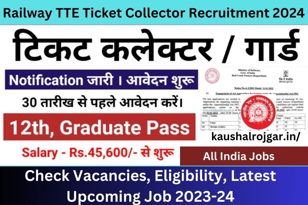 Railway TTE Ticket Collector Recruitment 2024 Check Vacancies