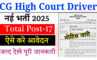 CG High Court Staff Car Driver Recruitment 2025 Apply Now 17 Posts Notification Out