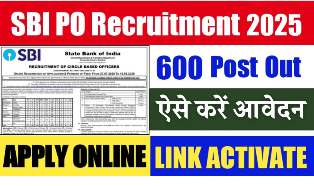 SBI PO Notification 2025 OUT for 600 Posts, Apply for Probationary Officer Vacancies in State Bank of India