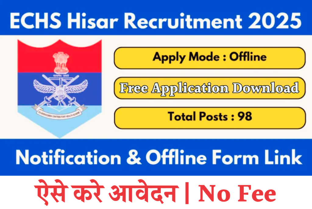 ECHS Hisar Recruitment 2025: Apply for Peon, Chowkidar, Clerk, DEO, Driver, Lab Assistant, Female Attendant, Nurse, Medical Officer Posts