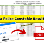 Odisha Police Constable Result 2025 PDF Download | Odisha Police Result Link Out